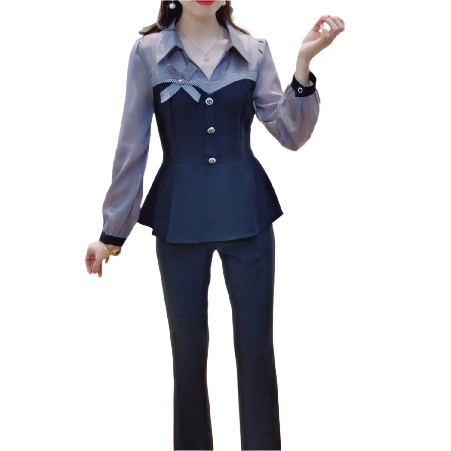 Long Sleeved Spliced Matching Set