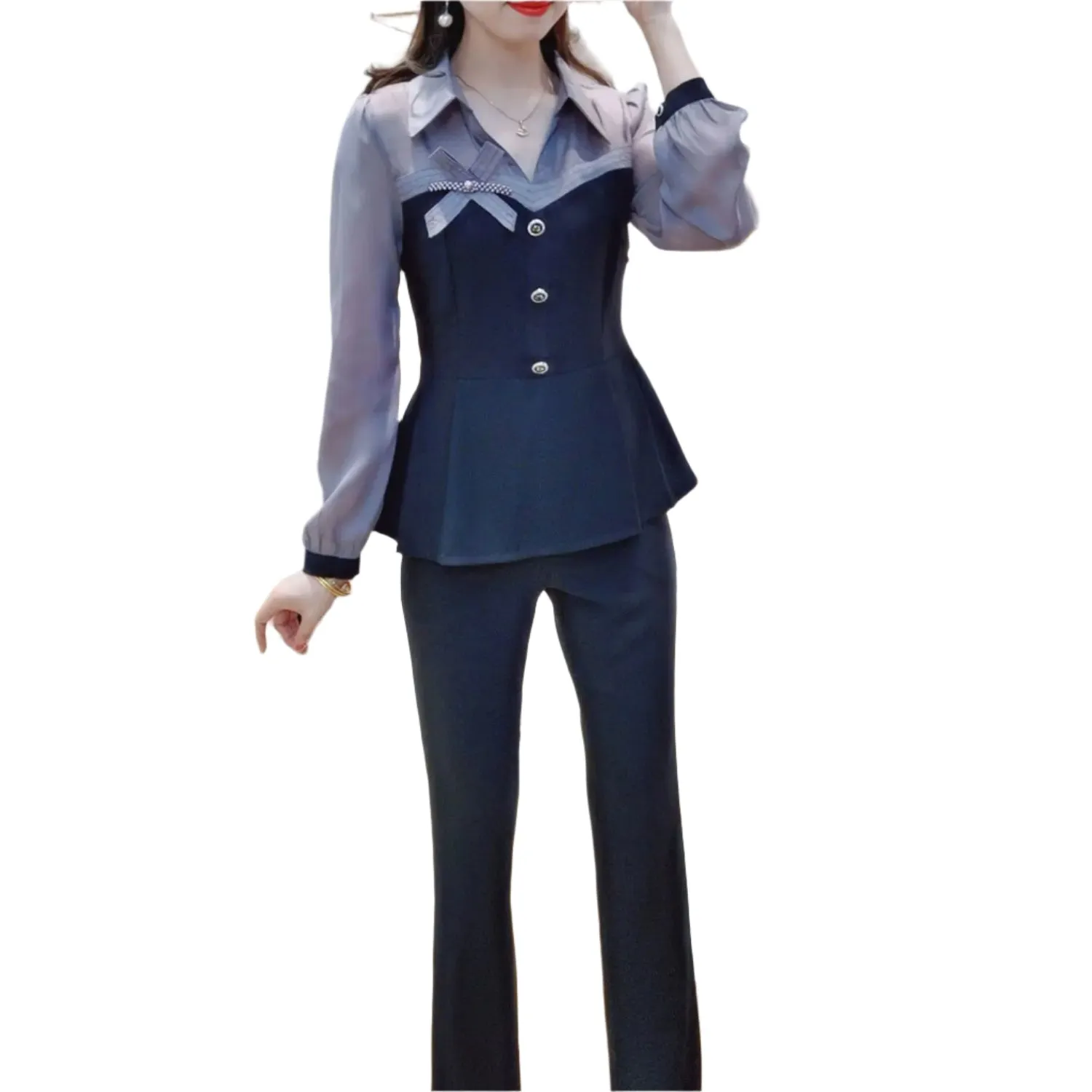 Long Sleeved Spliced Matching Set