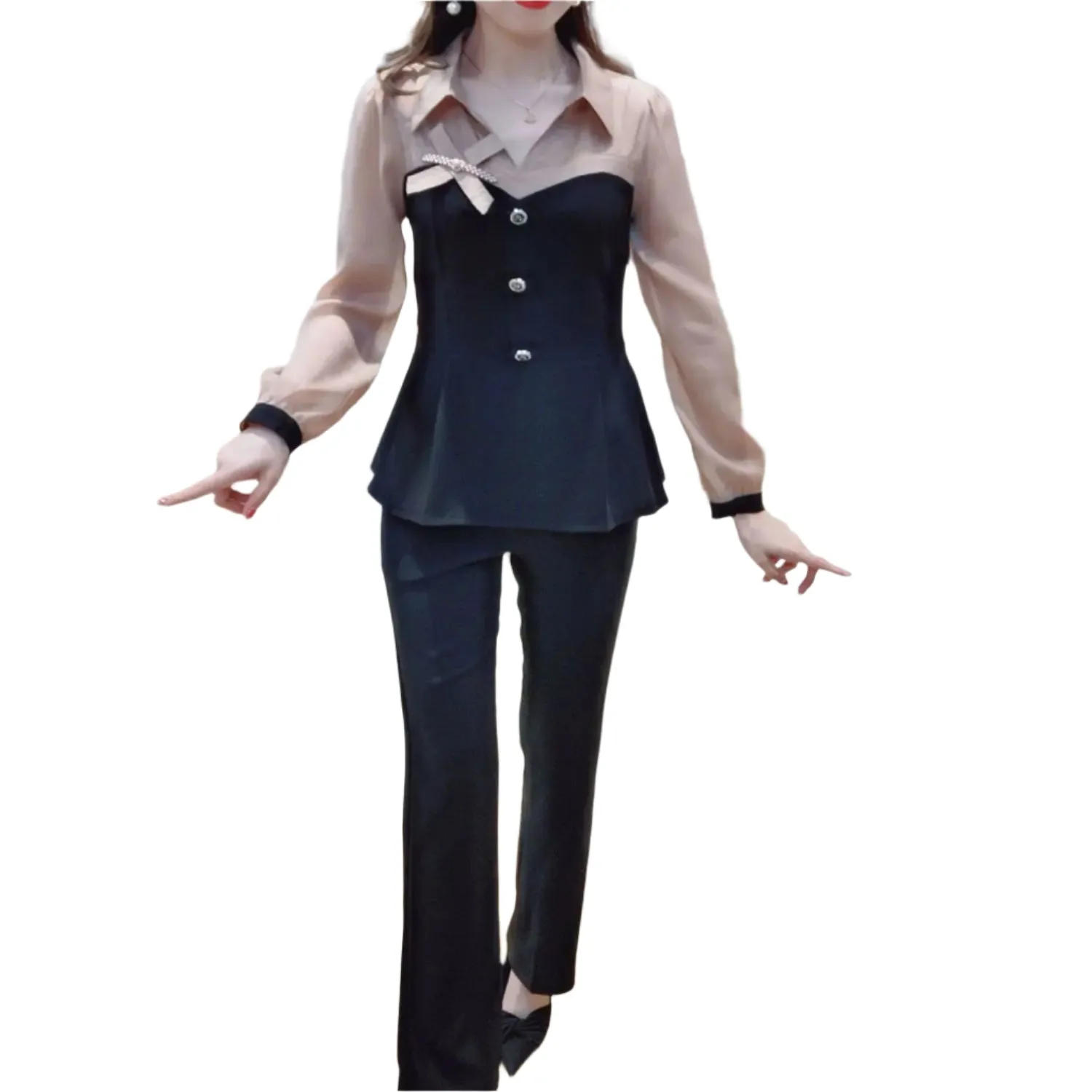 Long Sleeved Spliced Matching Set