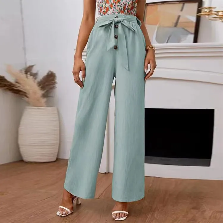 Loose Fitting Button Down Flowing Pants