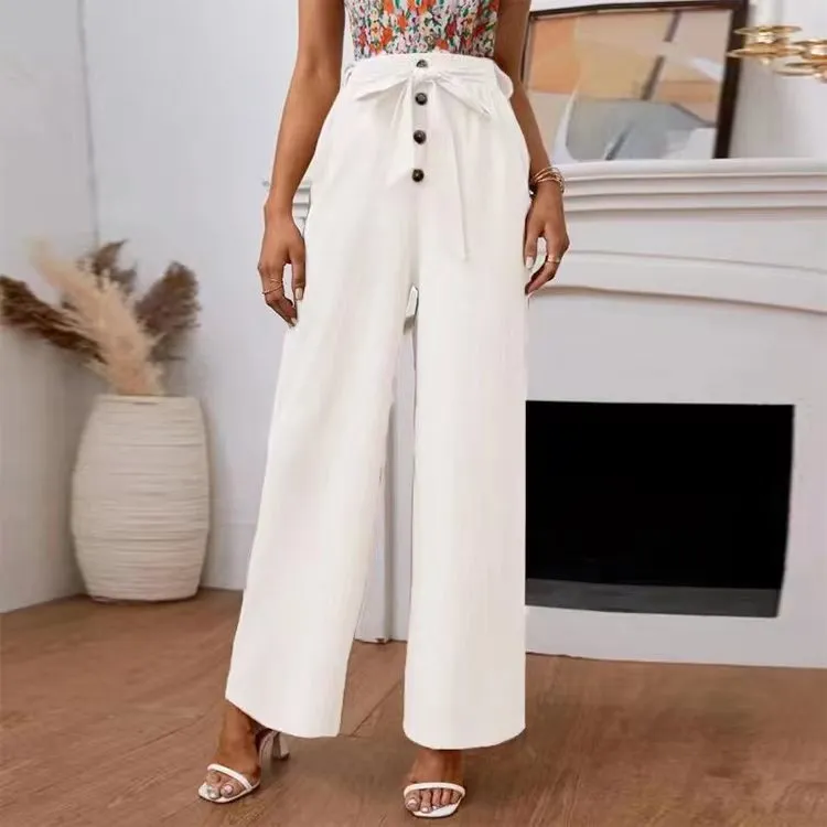 Loose Fitting Button Down Flowing Pants