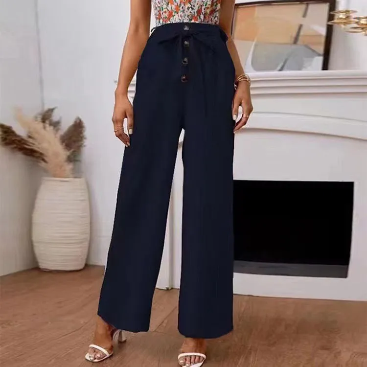 Loose Fitting Button Down Flowing Pants