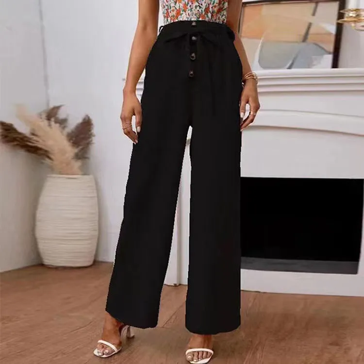 Loose Fitting Button Down Flowing Pants