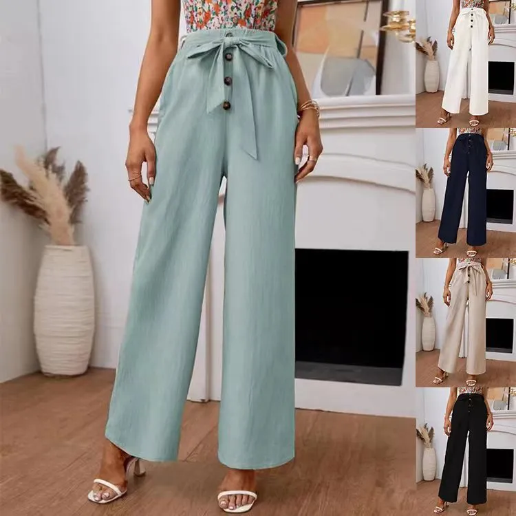 Loose Fitting Button Down Flowing Pants