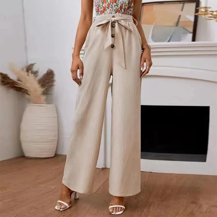 Loose Fitting Button Down Flowing Pants