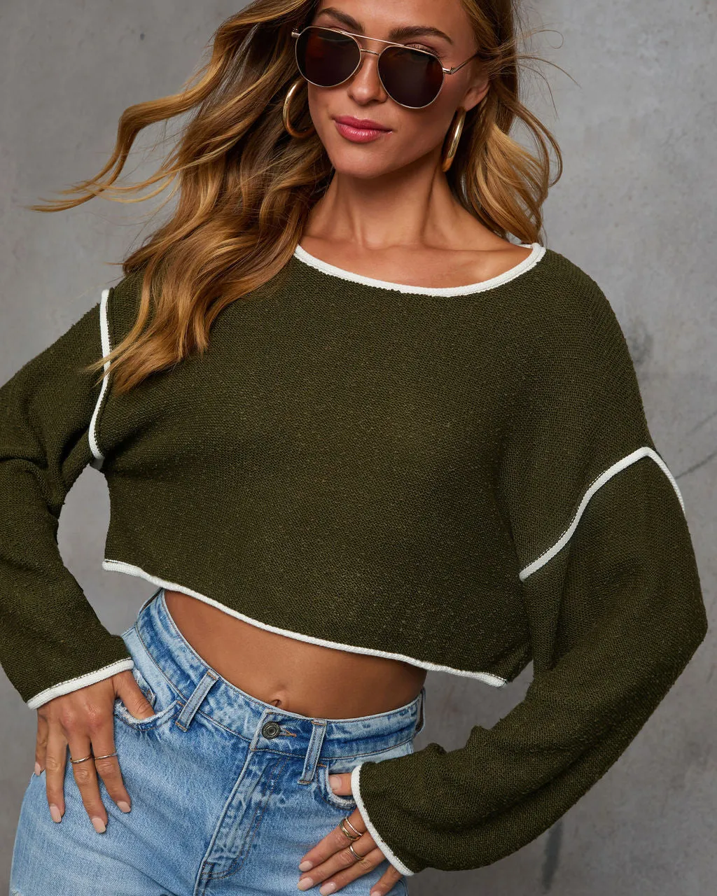 Lorian Contrast Seams Sweater