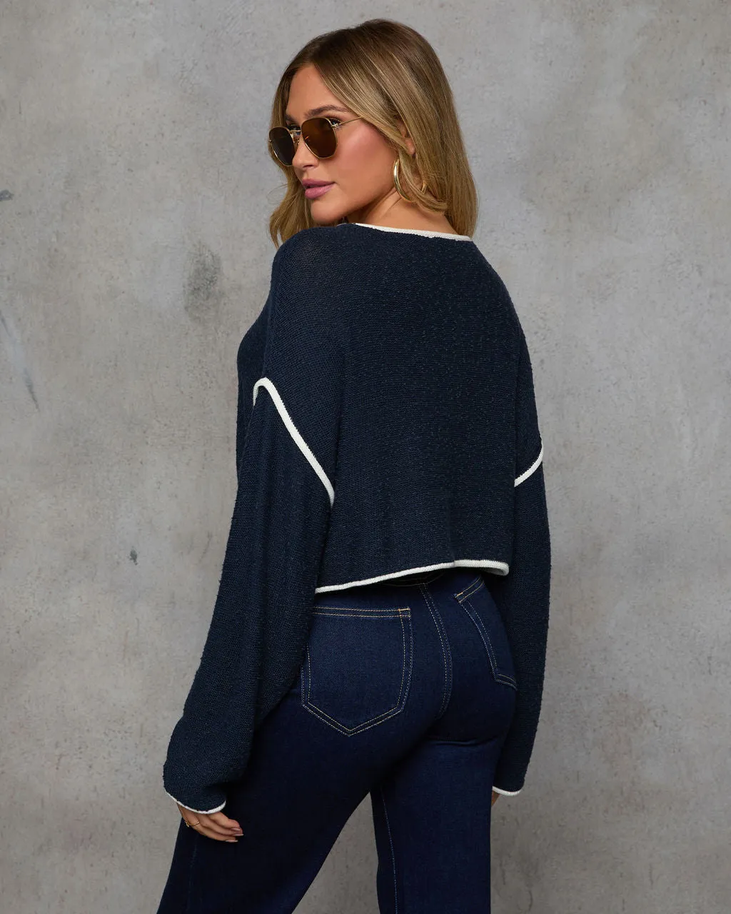 Lorian Contrast Seams Sweater