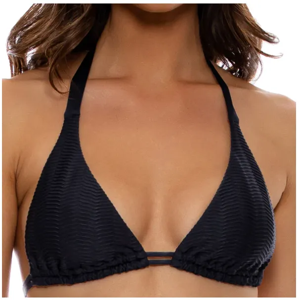 Luli Fama Triangle Halter Top - Black