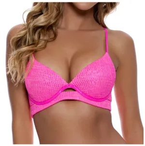 Luli Fama Underwire Top - Metallic Hot Pink