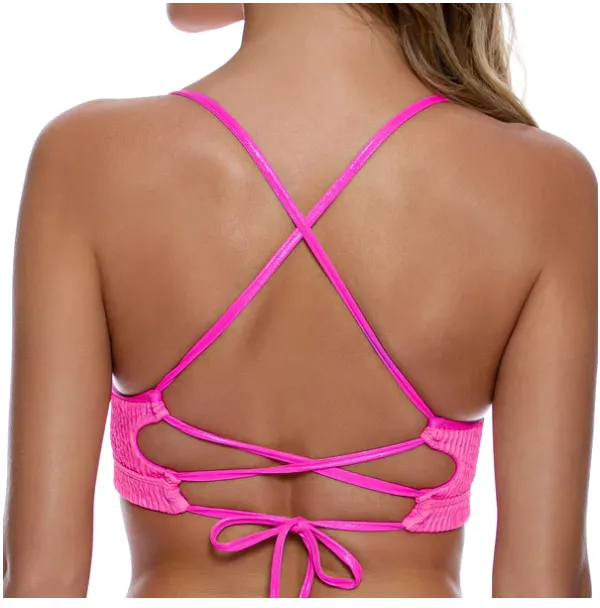 Luli Fama Underwire Top - Metallic Hot Pink