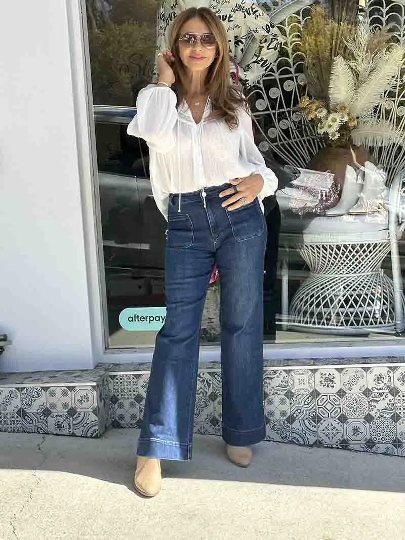 Maeli Peasant Blouse - White