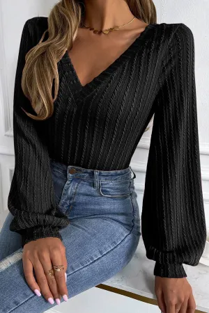 Mallory Black Knit Top