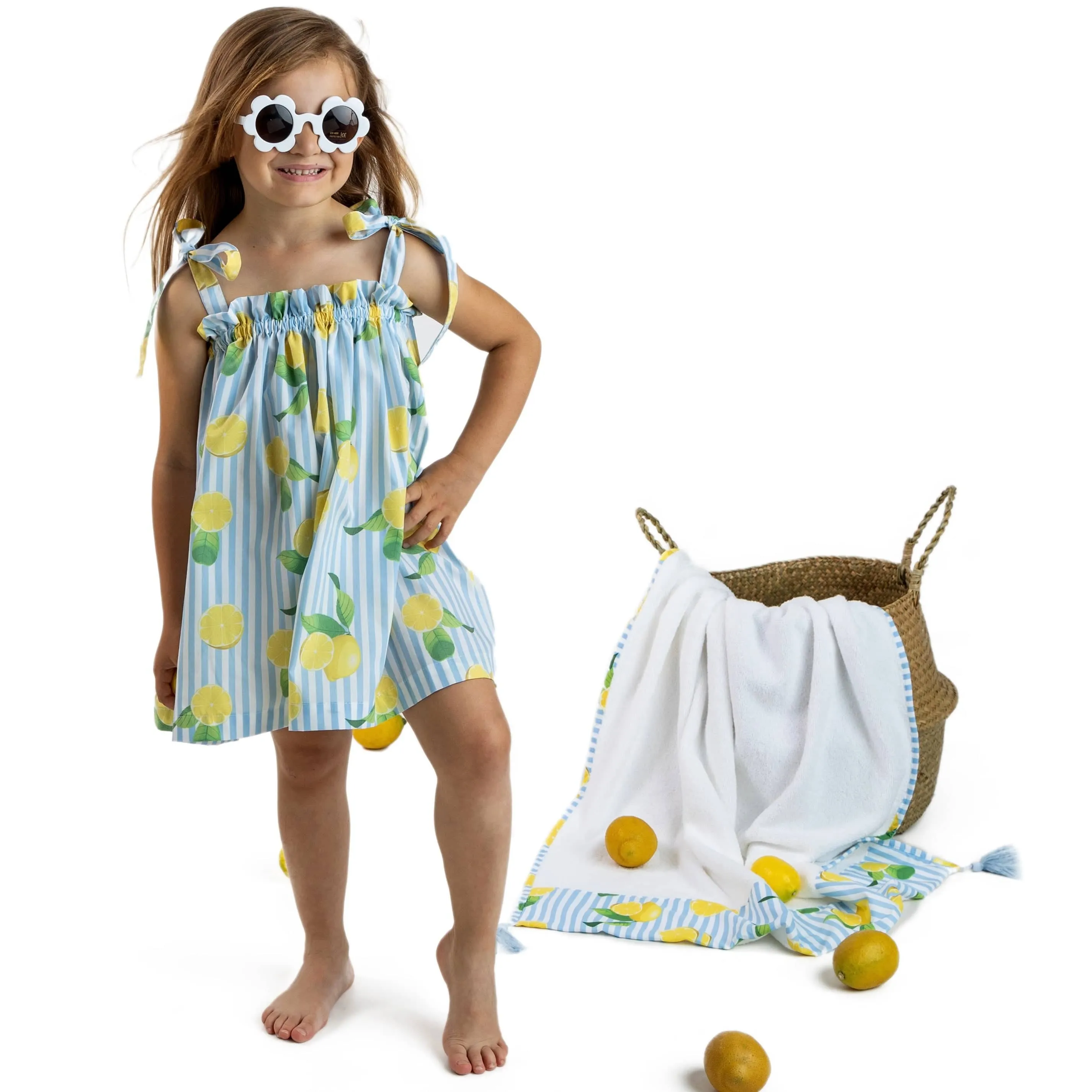MEIA PATA - Lemons Beach Dress - Blue