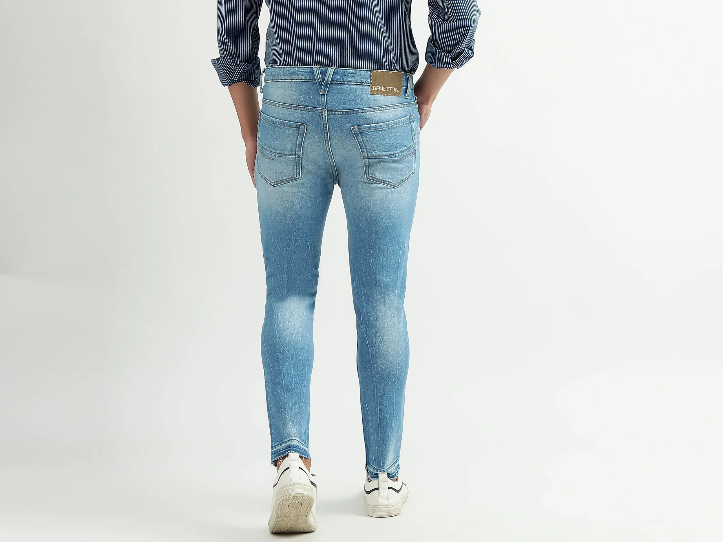 Men Solid Low Crotch Jeans