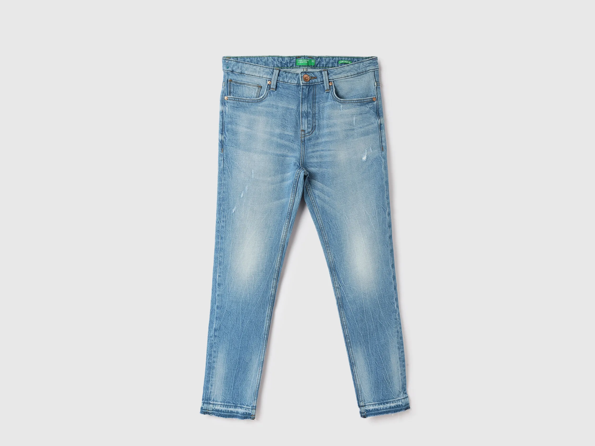Men Solid Low Crotch Jeans
