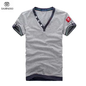 Men's 3 Button V-Neck Tee