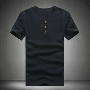 Men's Button Down V-Neck Tee
