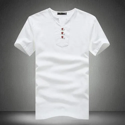 Men's Button Down V-Neck Tee