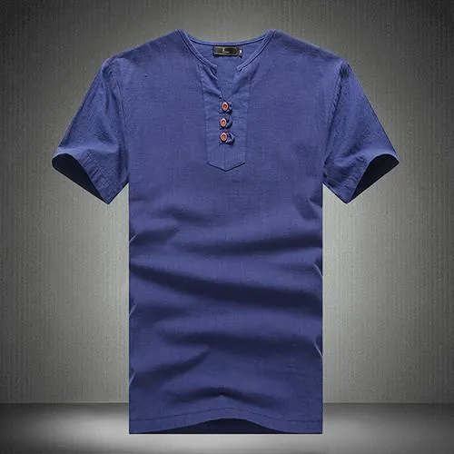 Men's Button Down V-Neck Tee