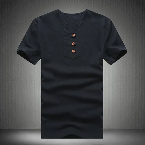 Men's Button Down V-Neck Tee