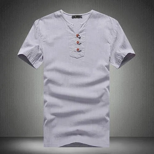 Men's Button Down V-Neck Tee