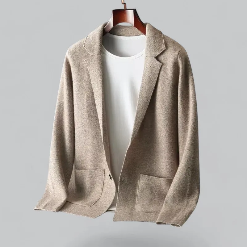 Men's Cashmere Jacket with Merino Wool Collar | Warm, Stylish Outerwear for Cold Weather