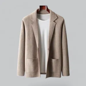 Men's Cashmere Jacket with Merino Wool Collar | Warm, Stylish Outerwear for Cold Weather