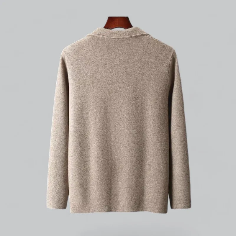 Men's Cashmere Jacket with Merino Wool Collar | Warm, Stylish Outerwear for Cold Weather