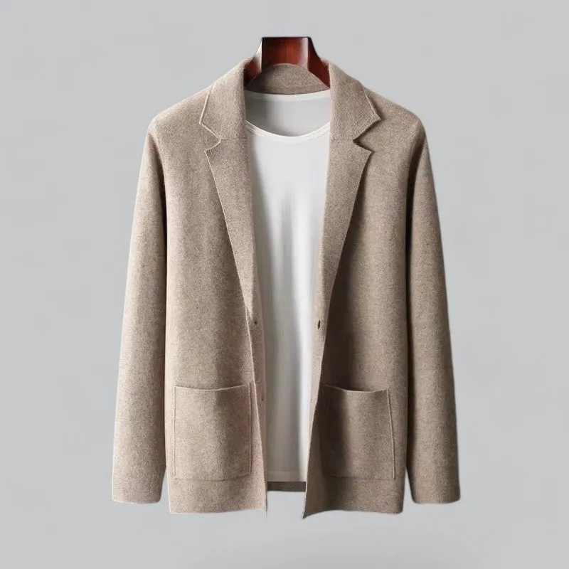 Men's Cashmere Jacket with Merino Wool Collar | Warm, Stylish Outerwear for Cold Weather