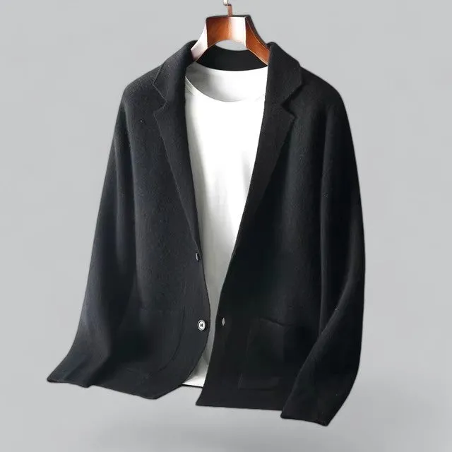 Men's Cashmere Jacket with Merino Wool Collar | Warm, Stylish Outerwear for Cold Weather