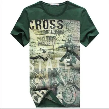 Men's Floral Short Sleeve Round Collar T-Shirt