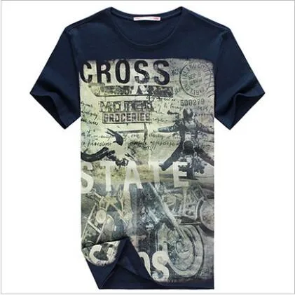 Men's Floral Short Sleeve Round Collar T-Shirt