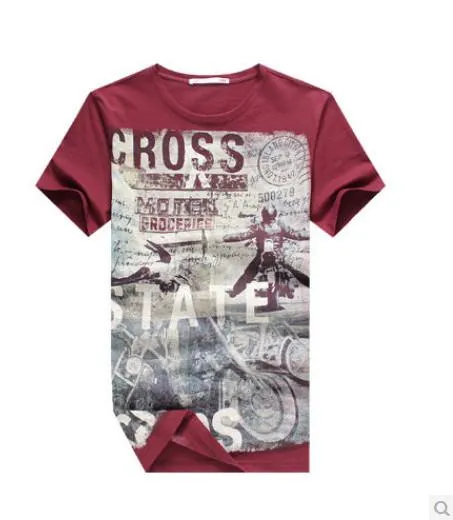 Men's Floral Short Sleeve Round Collar T-Shirt