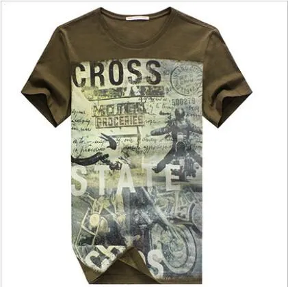 Men's Floral Short Sleeve Round Collar T-Shirt