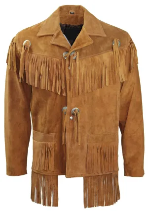Men's Suede Fringe Leather Jacket - Stylish Outerwear
