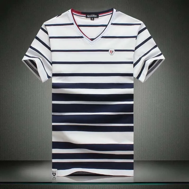 Men's Summer Striped V-Neck Up To 5XL