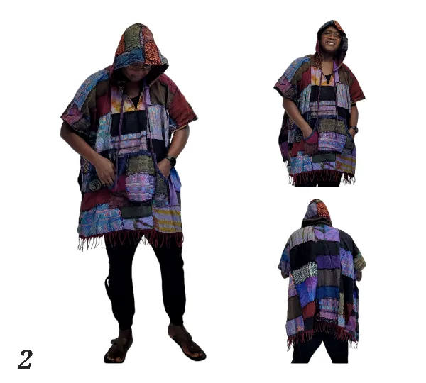 Mexican Style Patchwork Poncho