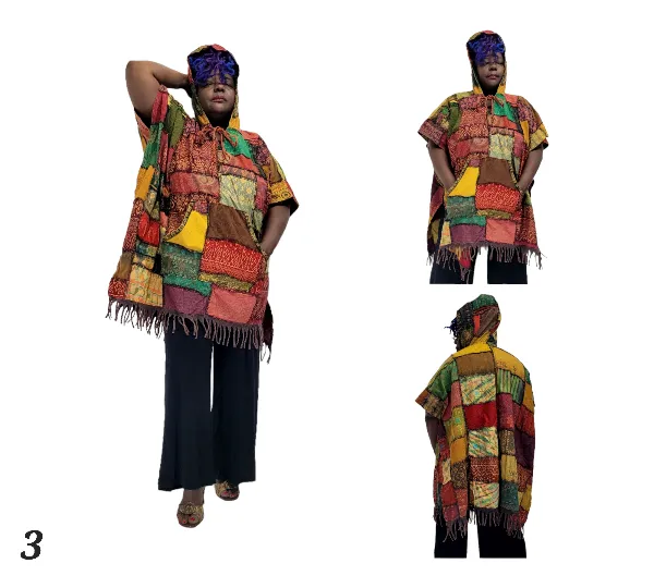 Mexican Style Patchwork Poncho