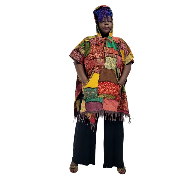 Mexican Style Patchwork Poncho