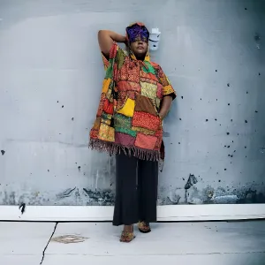 Mexican Style Patchwork Poncho