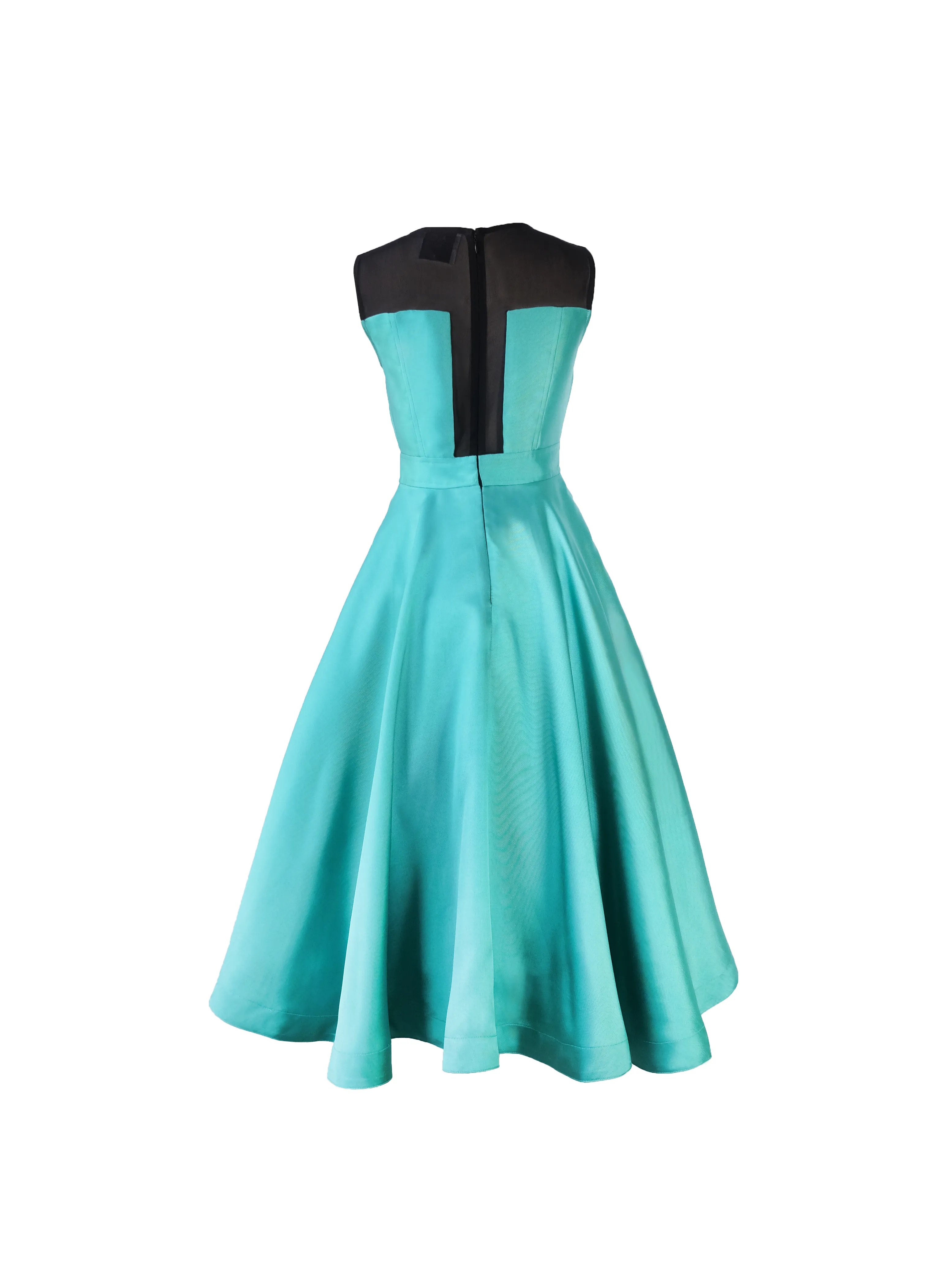 Mia quirky midi dress in aqua