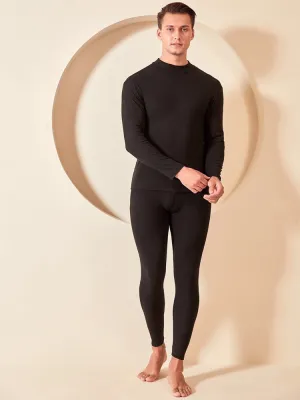 Mid Low Neck Couple High Elastic Pajamas Set