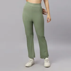 Mid-Rise Ankle-Length Fit and Flare Pants with Back Pockets