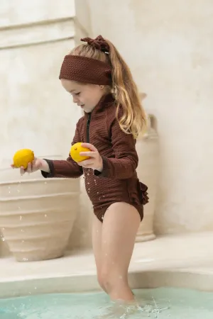 Mini Blake Surfsuit - Brown Waffle