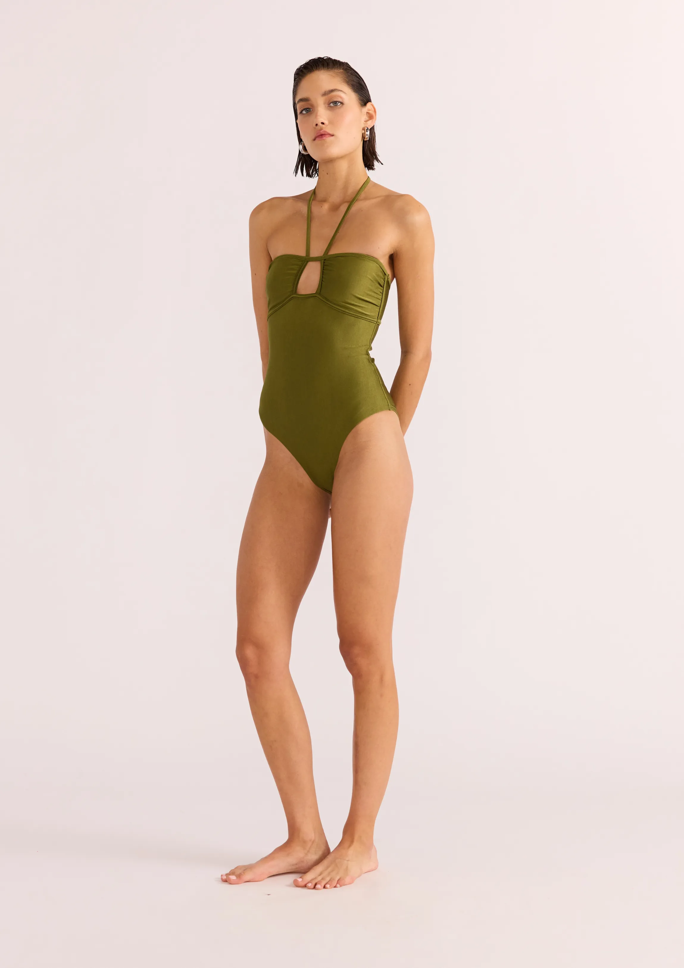 MINK PINK IRINA CUT OUT ONE PIECE - KHAKI