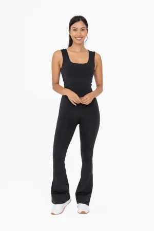 Mono B Venice Twisted Back Flared Jumpsuit – Chic, Soft & Versatile