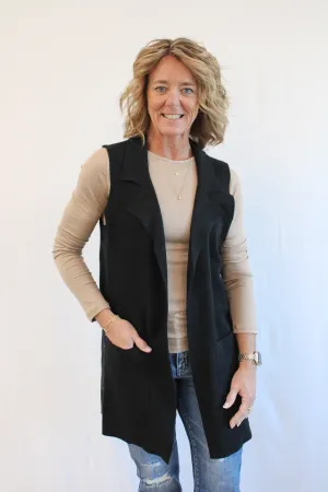 MORGAN LONG SLEEVELESS CARDIGAN