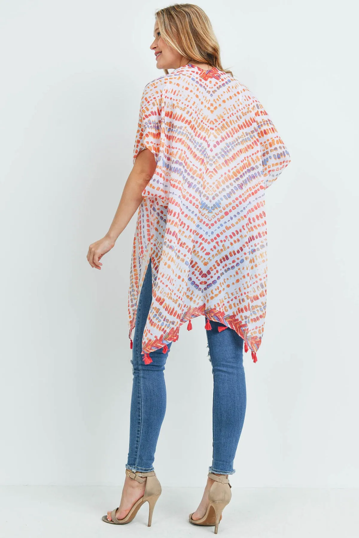 MS0179 - MULTI DASH PATTERN TASSEL KIMONO