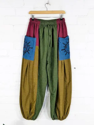 Multi Patch Harem Trousers