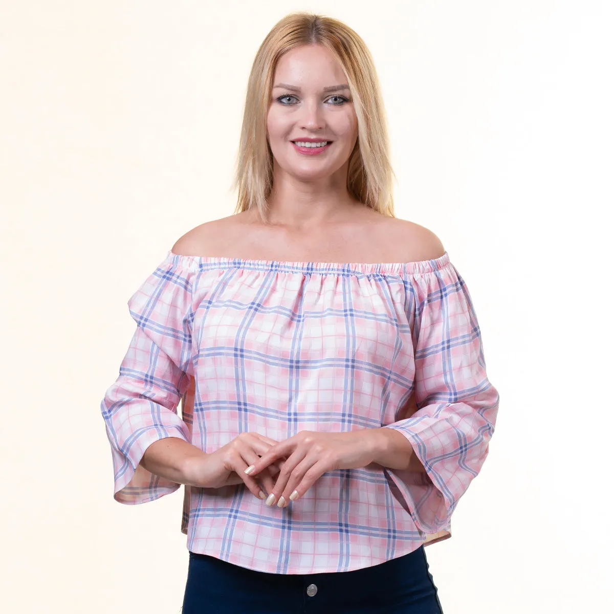 Multicolor Long Sleeve Off the Shoulder Blouse for Women - Going Out Tops for Ladies